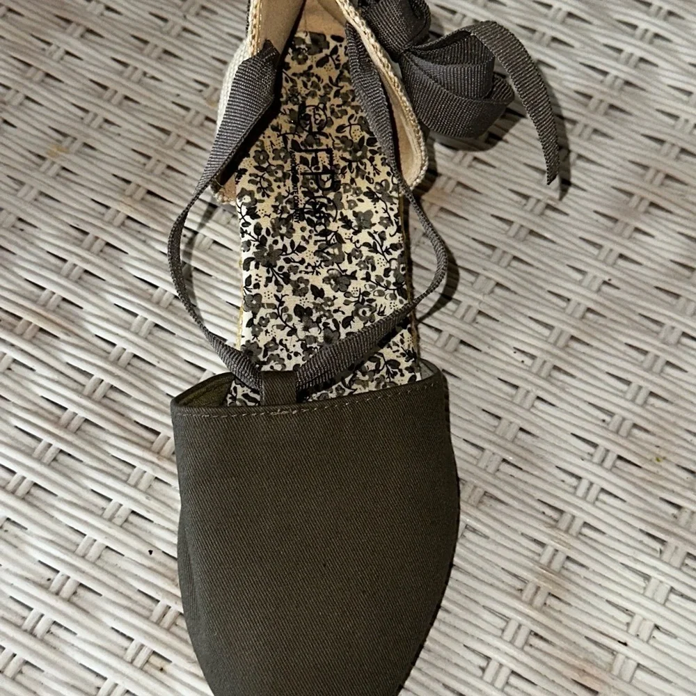 NWOB Free People Black Espadrille Ankle Tie Shoes Sz 36